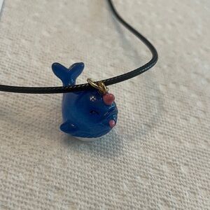 Blue Narwhal Pendant Necklace